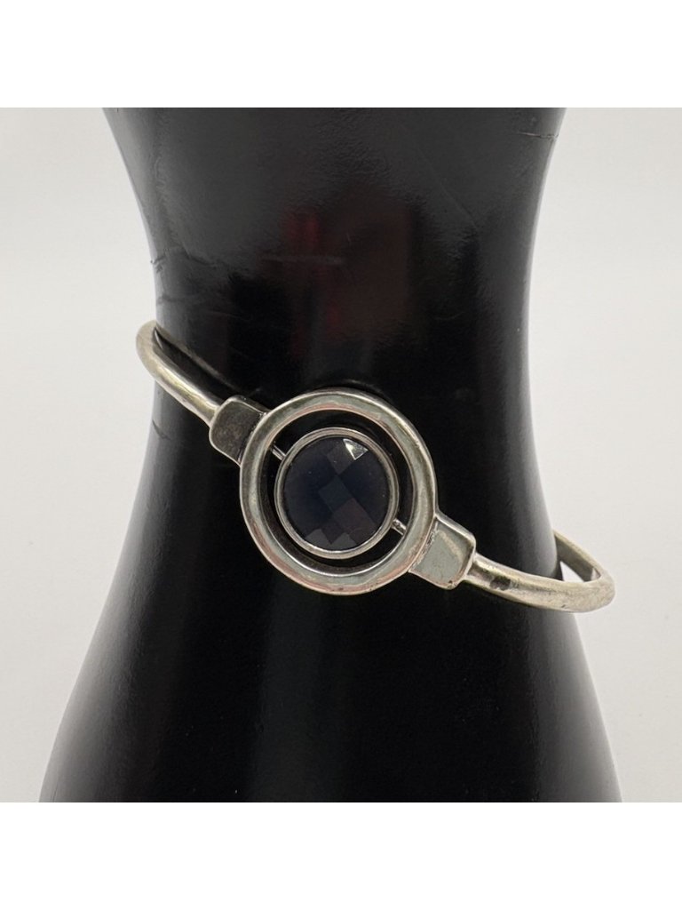 Lucky Brand Silver Tone Reversible Rhinestone Bangle Cuff
